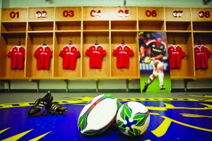 Munster Dressing Room,Thomond Park. Photograph by Eamon Ward